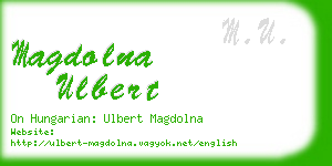 magdolna ulbert business card